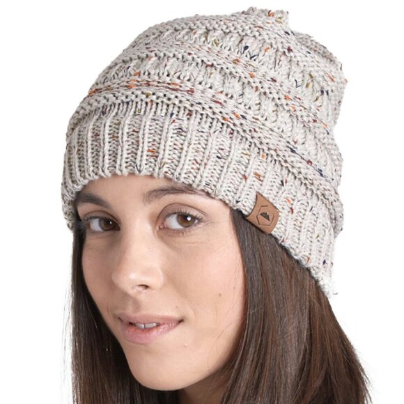 Accessories - Cable Knit Slouchy Beanie - Premium Acrylic Winter Hat - Women's Warm Hat